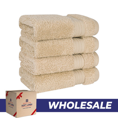 American Soft Linen Bekos 100% Cotton Turkish 4-Piece Washcloth Towel Sets, Wholesale Luxury Towels