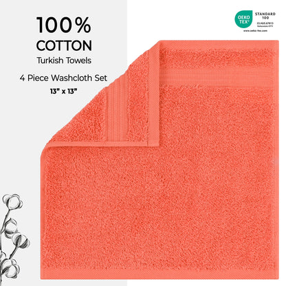 American Soft Linen Bekos 100% Cotton Turkish 4-Piece Washcloth Towel Sets, Wholesale Luxury Towels