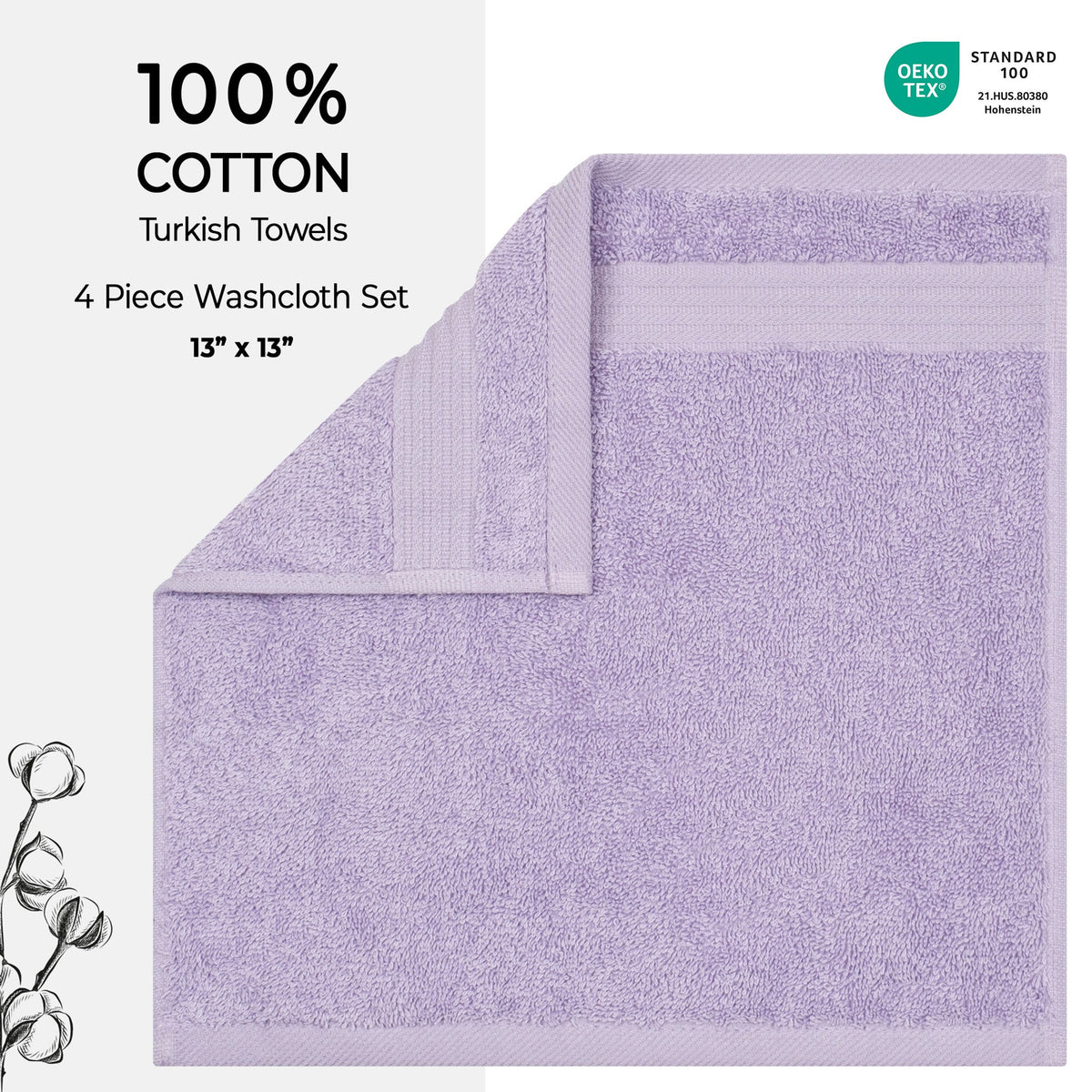 American Soft Linen Bekos 100% Cotton Turkish 4-Piece Washcloth Towel Sets, Wholesale Luxury Towels