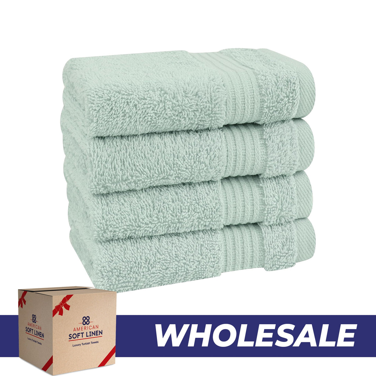 American Soft Linen Bekos 100% Cotton Turkish 4-Piece Washcloth Towel Sets, Wholesale Luxury Towels