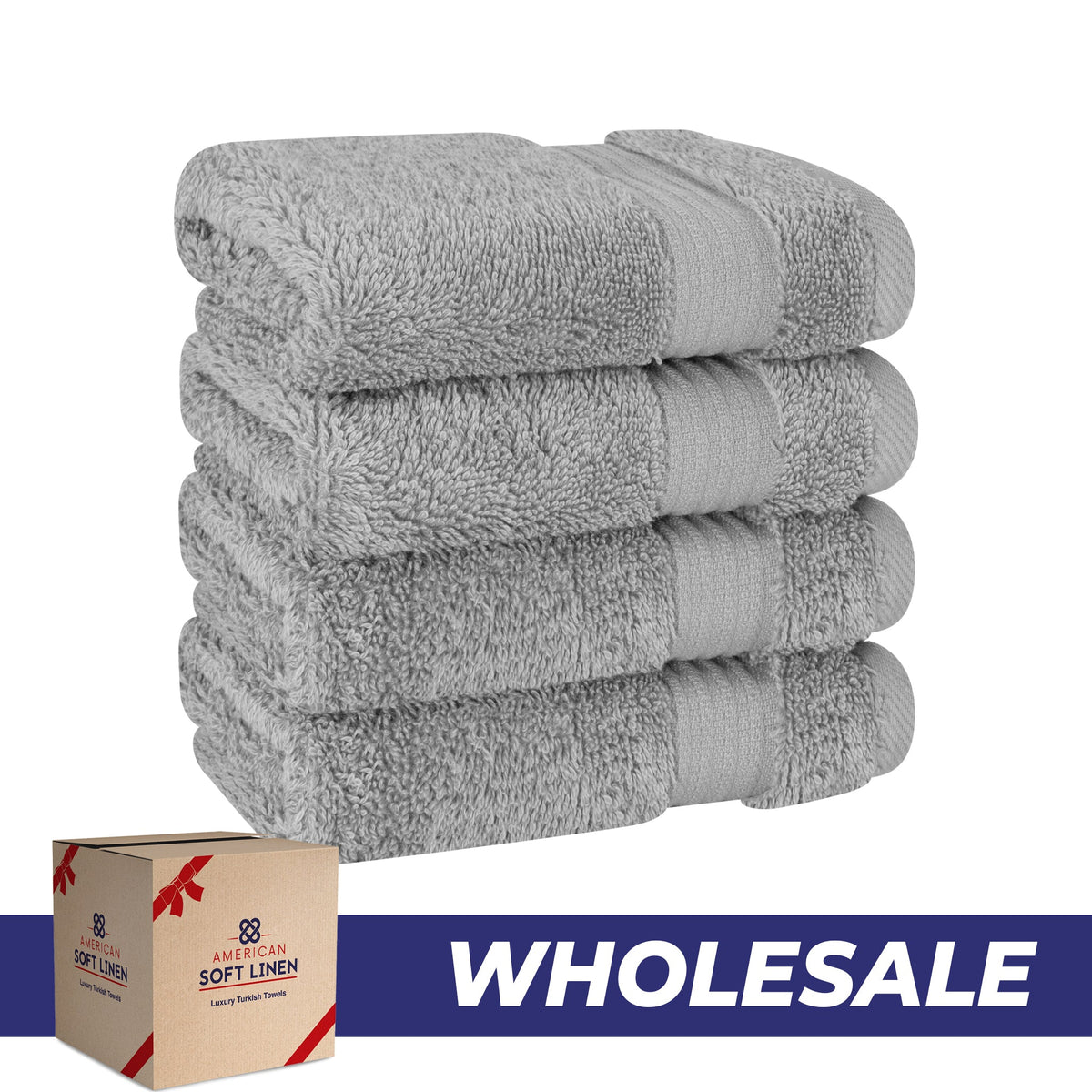 American Soft Linen Bekos 100% Cotton Turkish 4-Piece Washcloth Towel Sets, Wholesale Luxury Towels
