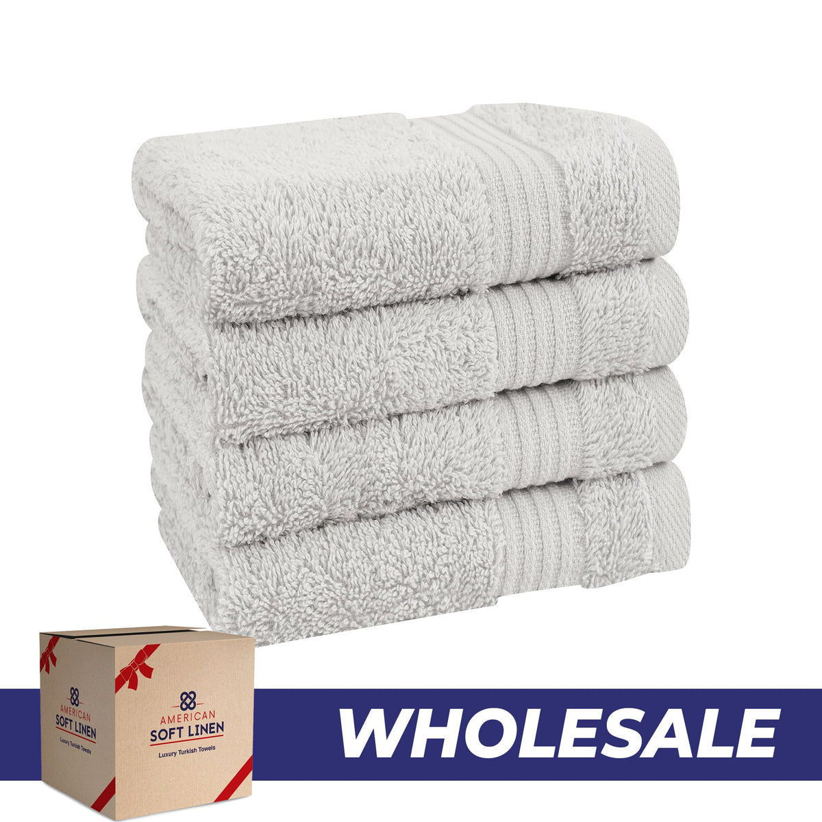 American Soft Linen Bekos 100% Cotton Turkish 4-Piece Washcloth Towel Sets, Wholesale Luxury Towels