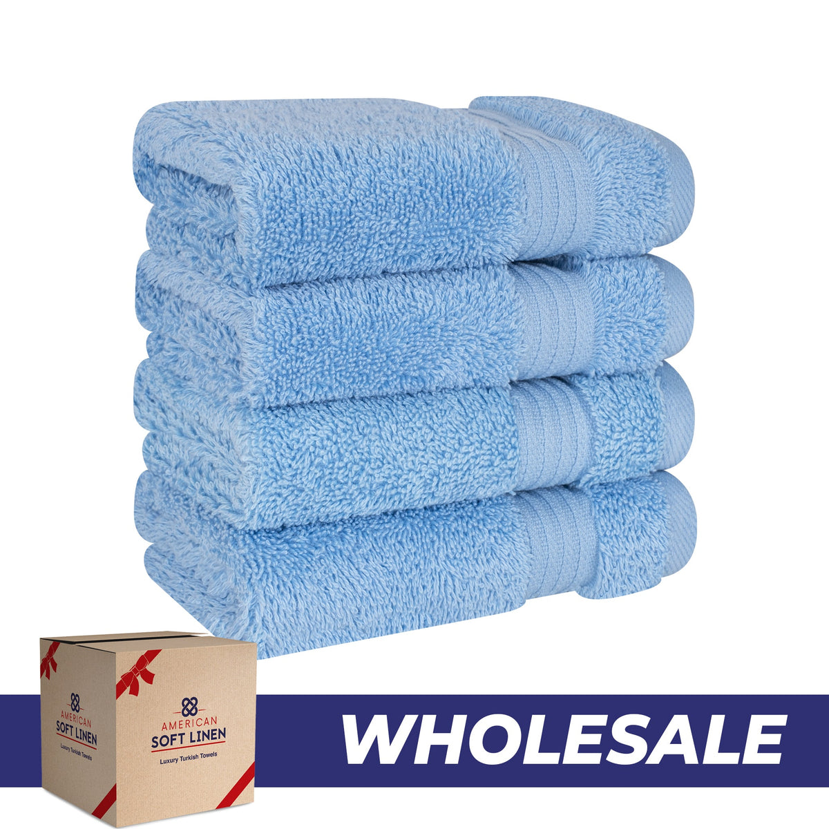 American Soft Linen Bekos 100% Cotton Turkish 4-Piece Washcloth Towel Sets, Wholesale Luxury Towels