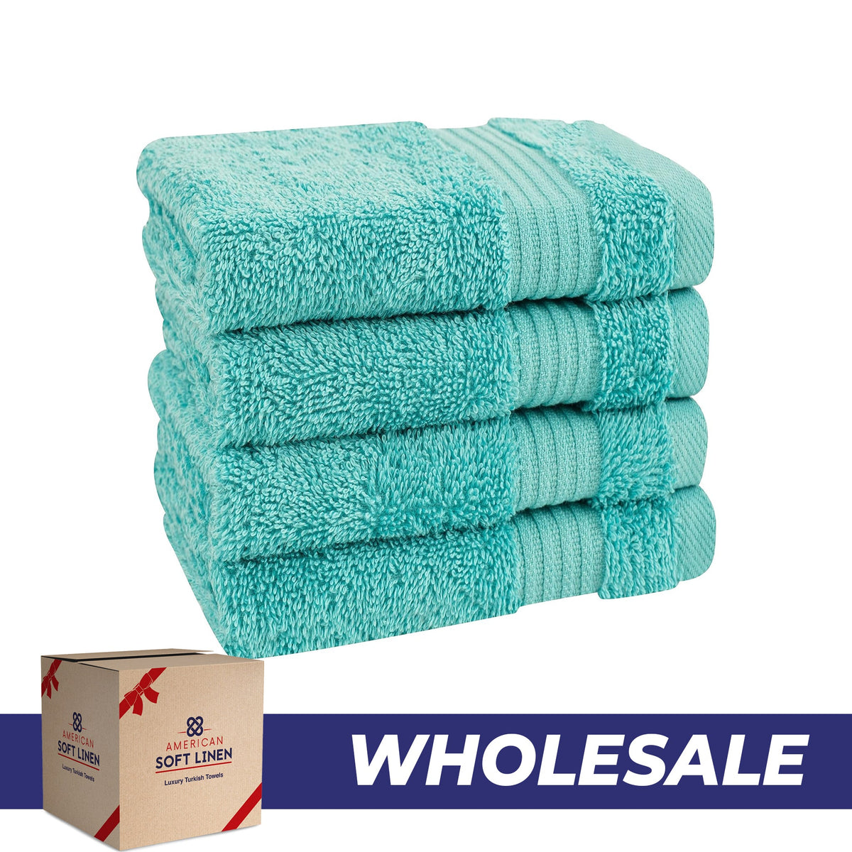 American Soft Linen Bekos 100% Cotton Turkish 4-Piece Washcloth Towel Sets, Wholesale Luxury Towels