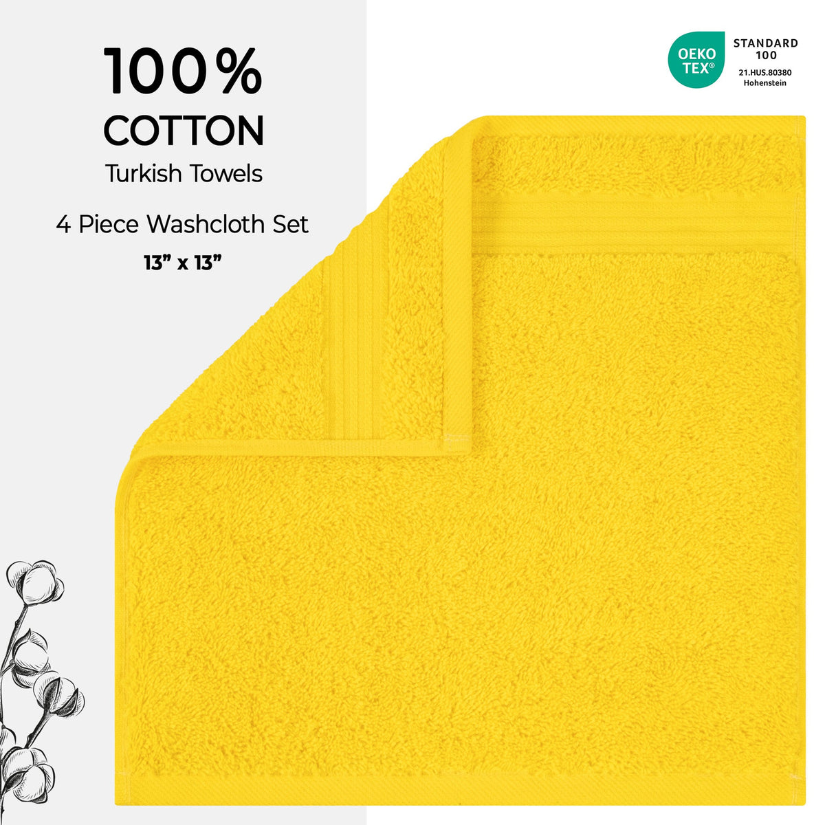 American Soft Linen Bekos 100% Cotton Turkish 4-Piece Washcloth Towel Sets, Wholesale Luxury Towels