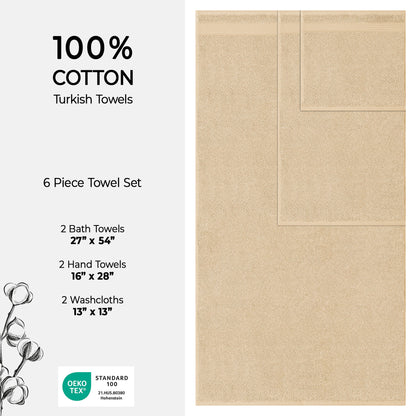 American Soft Linen Bekos 100% Cotton 6-Piece Turkish Bath Towel Sets, Wholesale Luxury Bath Towels