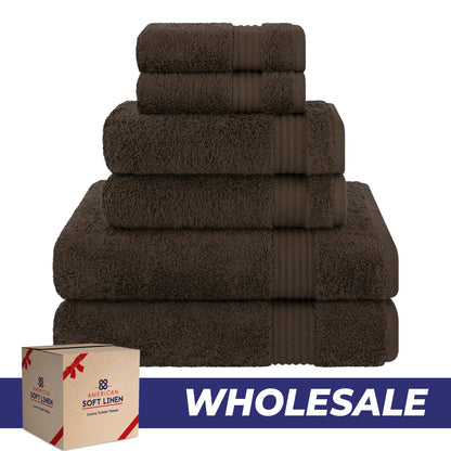 American Soft Linen Bekos 100% Cotton 6-Piece Turkish Bath Towel Sets, Wholesale Luxury Bath Towels