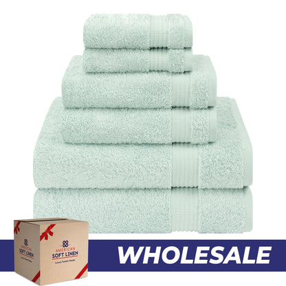 American Soft Linen Bekos 100% Cotton 6-Piece Turkish Bath Towel Sets, Wholesale Luxury Bath Towels