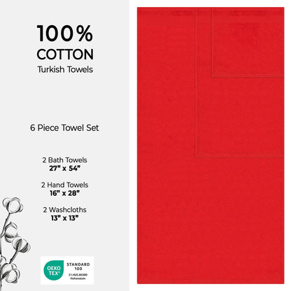 American Soft Linen Bekos 100% Cotton 6-Piece Turkish Bath Towel Sets, Wholesale Luxury Bath Towels