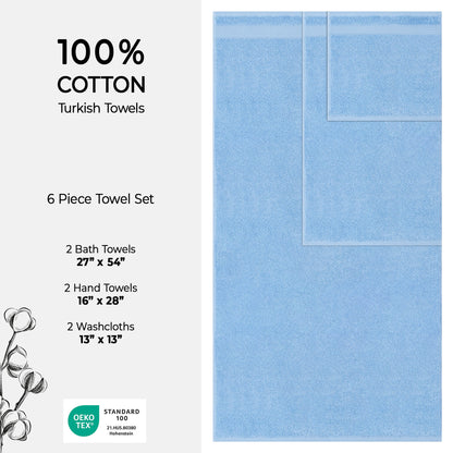 American Soft Linen Bekos 100% Cotton 6-Piece Turkish Bath Towel Sets, Wholesale Luxury Bath Towels