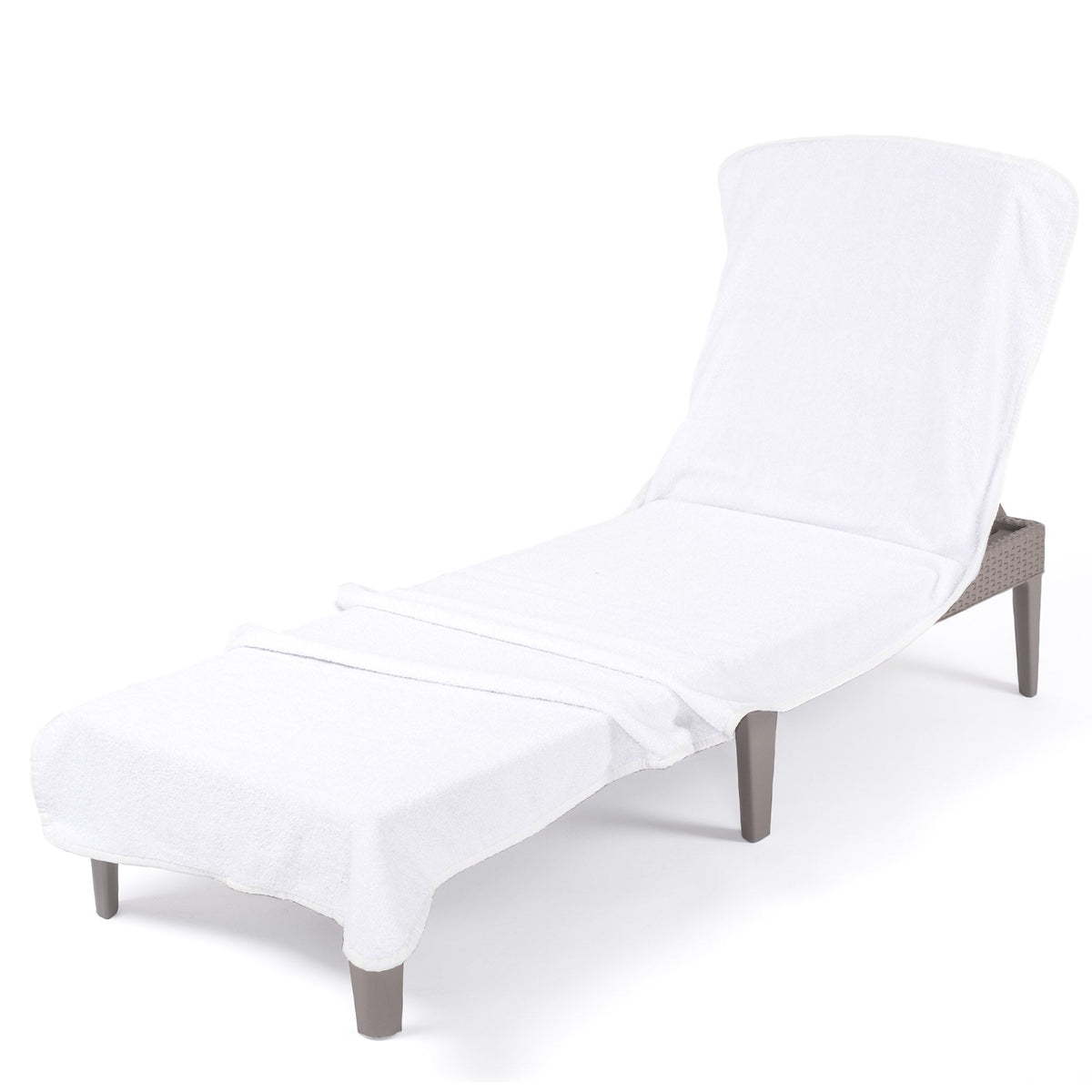 American Soft Linen Chaise Lounge Covers with Pocket, Premium Cotton Pool Chair Lounge Towels, 86x32 Inches-16 Set Case Pack