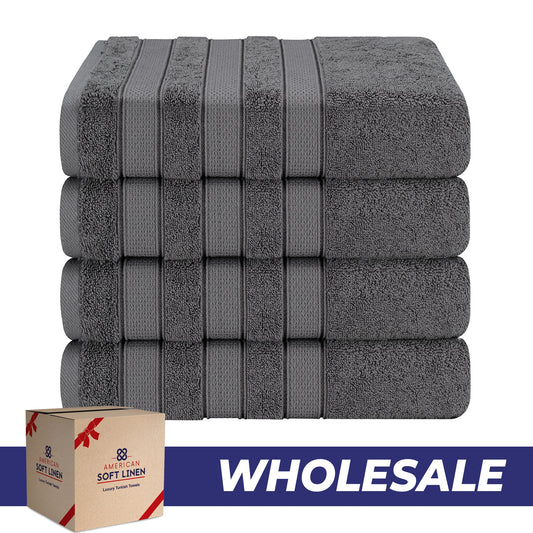 Salem 4 Piece 100% Cotton Luxury Turkish Bath Towel Sets - 6 Set Case Pack - Wholesale bath towels