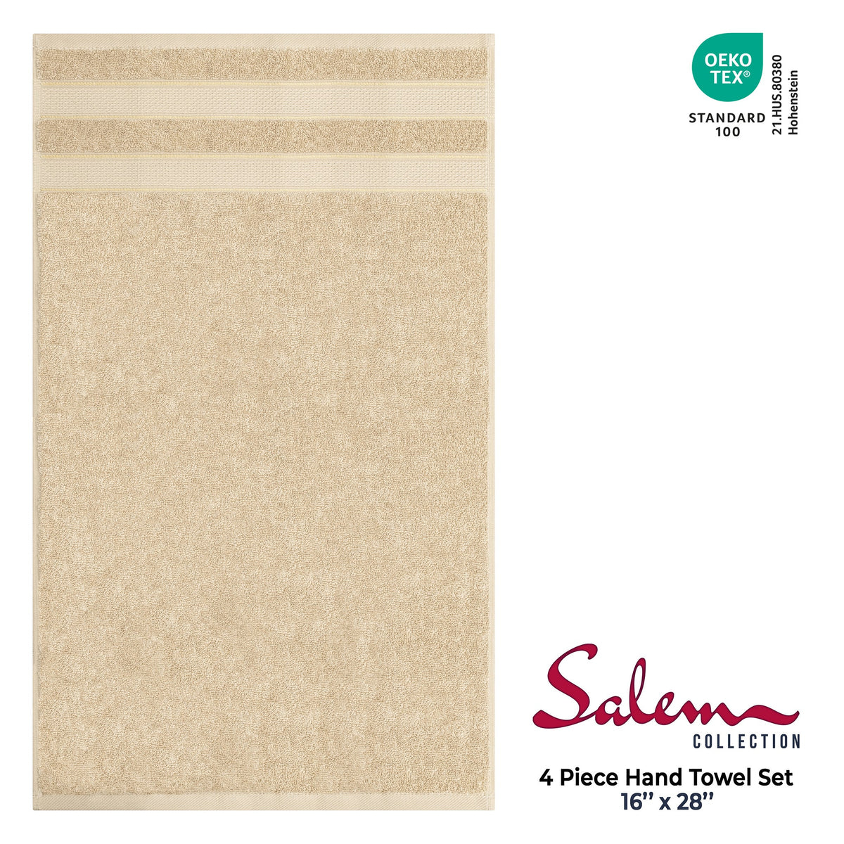 Salem 4 Piece 100% Cotton Luxury Turkish Hand Towel Sets - Wholesale hand towels