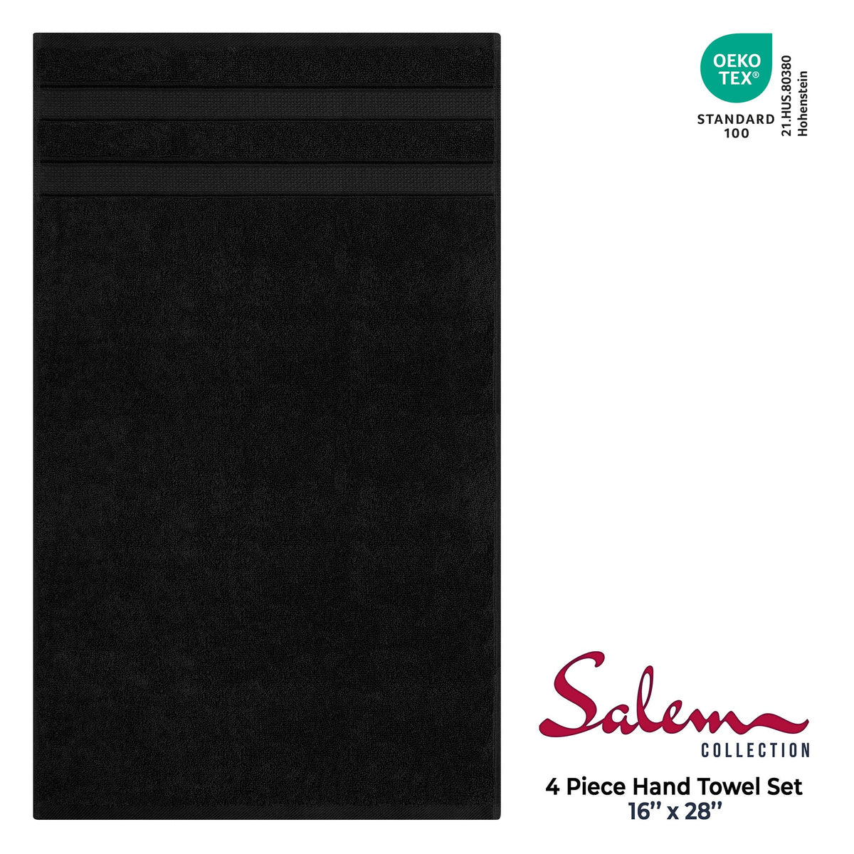 Salem 4 Piece 100% Cotton Luxury Turkish Hand Towel Sets - Wholesale hand towels