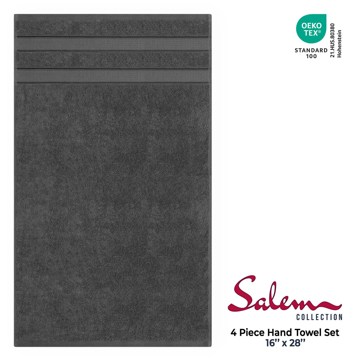 Salem 4 Piece 100% Cotton Luxury Turkish Hand Towel Sets - Wholesale hand towels