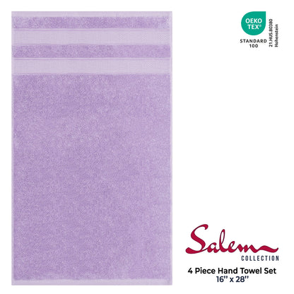 Salem 4 Piece 100% Cotton Luxury Turkish Hand Towel Sets - Wholesale hand towels