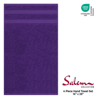 Salem 4 Piece 100% Cotton Luxury Turkish Hand Towel Sets - Wholesale hand towels