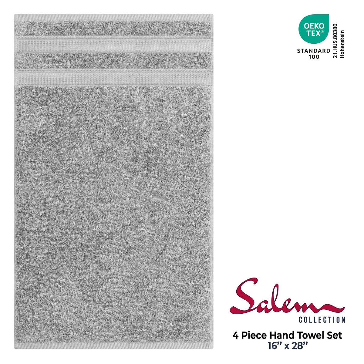 Salem 4 Piece 100% Cotton Luxury Turkish Hand Towel Sets - Wholesale hand towels