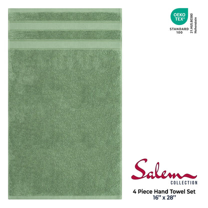 Salem 4 Piece 100% Cotton Luxury Turkish Hand Towel Sets - Wholesale hand towels