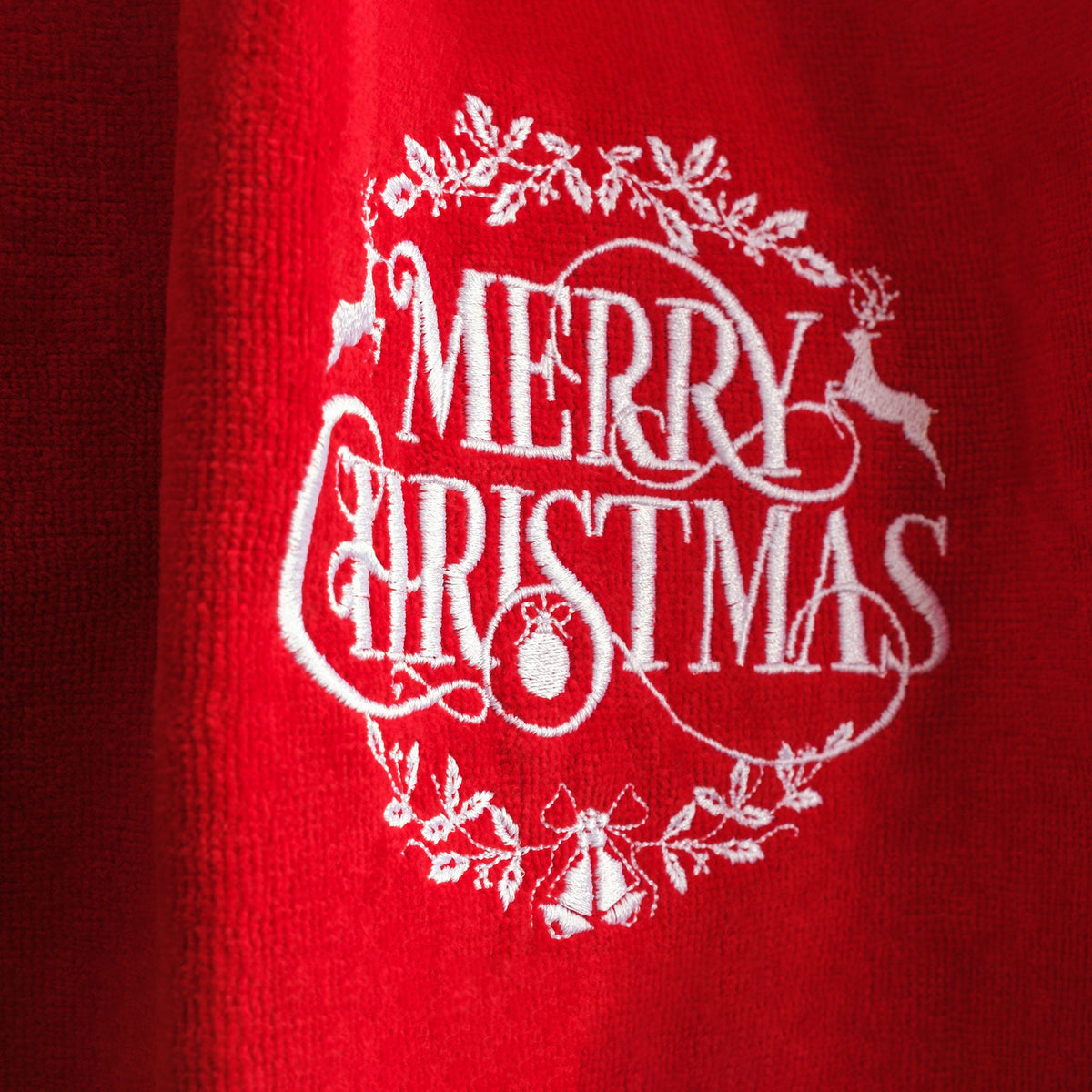 American Soft Linen Christmas Towels Bathroom Set, 2 Packed Embroidered Decorative 100% Cotton Hand Towels, Dish Towels for Decor Xmas - 60 Set Case Pack
