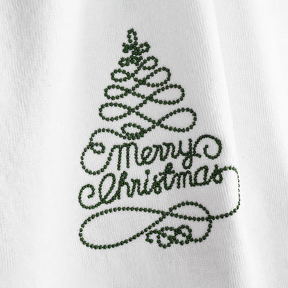 American Soft Linen Christmas Towels Bathroom Set, 2 Packed Embroidered Decorative 100% Cotton Hand Towels, Dish Towels for Decor Xmas - 60 Set Case Pack