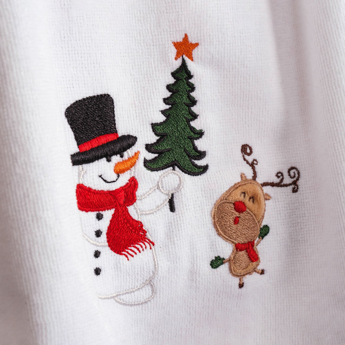 American Soft Linen Christmas Towels Bathroom Set, 2 Packed Embroidered Decorative 100% Cotton Hand Towels, Dish Towels for Decor Xmas - 60 Set Case Pack