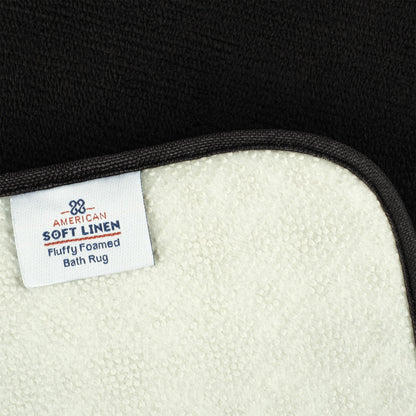 American Soft Linen Fluffy Foamed Bath Rug, 21x32 inches Bath Rugs for Bathroom, 100% Polyester Upper Fluffy Surface and Grip Enhanced Base - 18 Set Case Pack