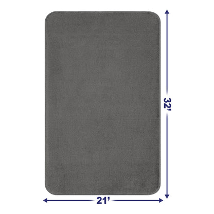 American Soft Linen Fluffy Foamed Bath Rug, 21x32 inches Bath Rugs for Bathroom, 100% Polyester Upper Fluffy Surface and Grip Enhanced Base - 18 Set Case Pack