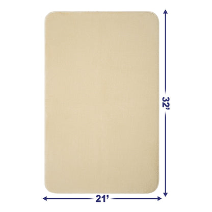 American Soft Linen Fluffy Foamed Bath Rug, 21x32 inches Bath Rugs for Bathroom, 100% Polyester Upper Fluffy Surface and Grip Enhanced Base - 18 Set Case Pack
