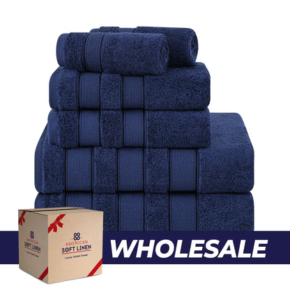 Salem 6 Piece 100% Cotton Luxury Bath Towel Set - 10 Set Case Pack