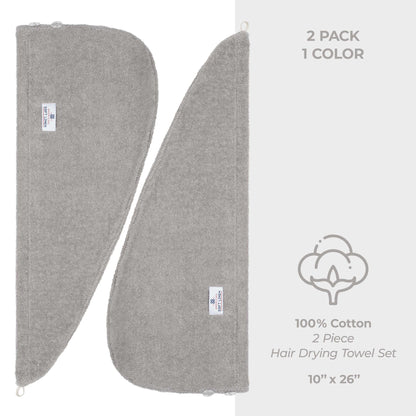 American Soft Linen 100% Cotton Hair Drying Towels for Women, 2 Pack Head Towel Cap - 75 Set Case Pack