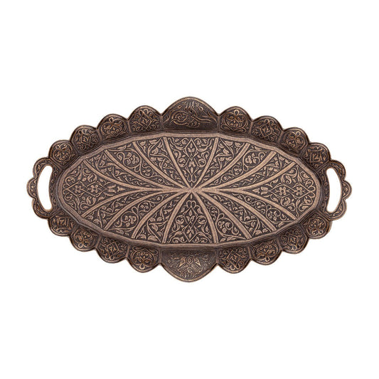 Tray For 2-Person - Elliptical - Antique Copper Tone - Acar catalog image