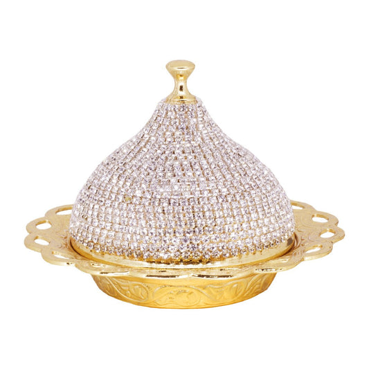 Gem-style Turkish Delight Bowl - No.3 Domed - Gold Tone - Acar catalog image