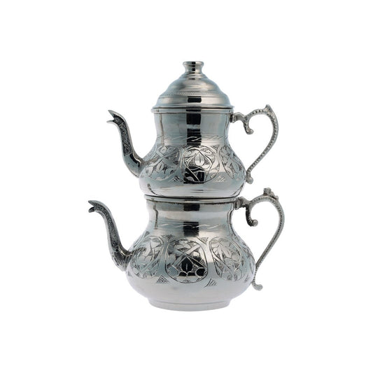 Tea Pot - Small Engraved Design - White - Acar catalog image