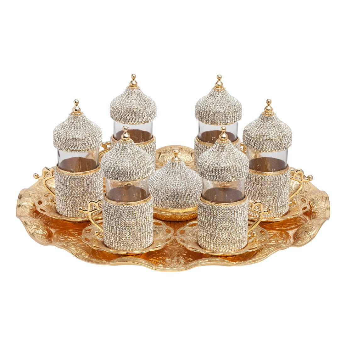 6-Person Water Glass Set Gem-Style Series - Gold Tone - Acar catalog image