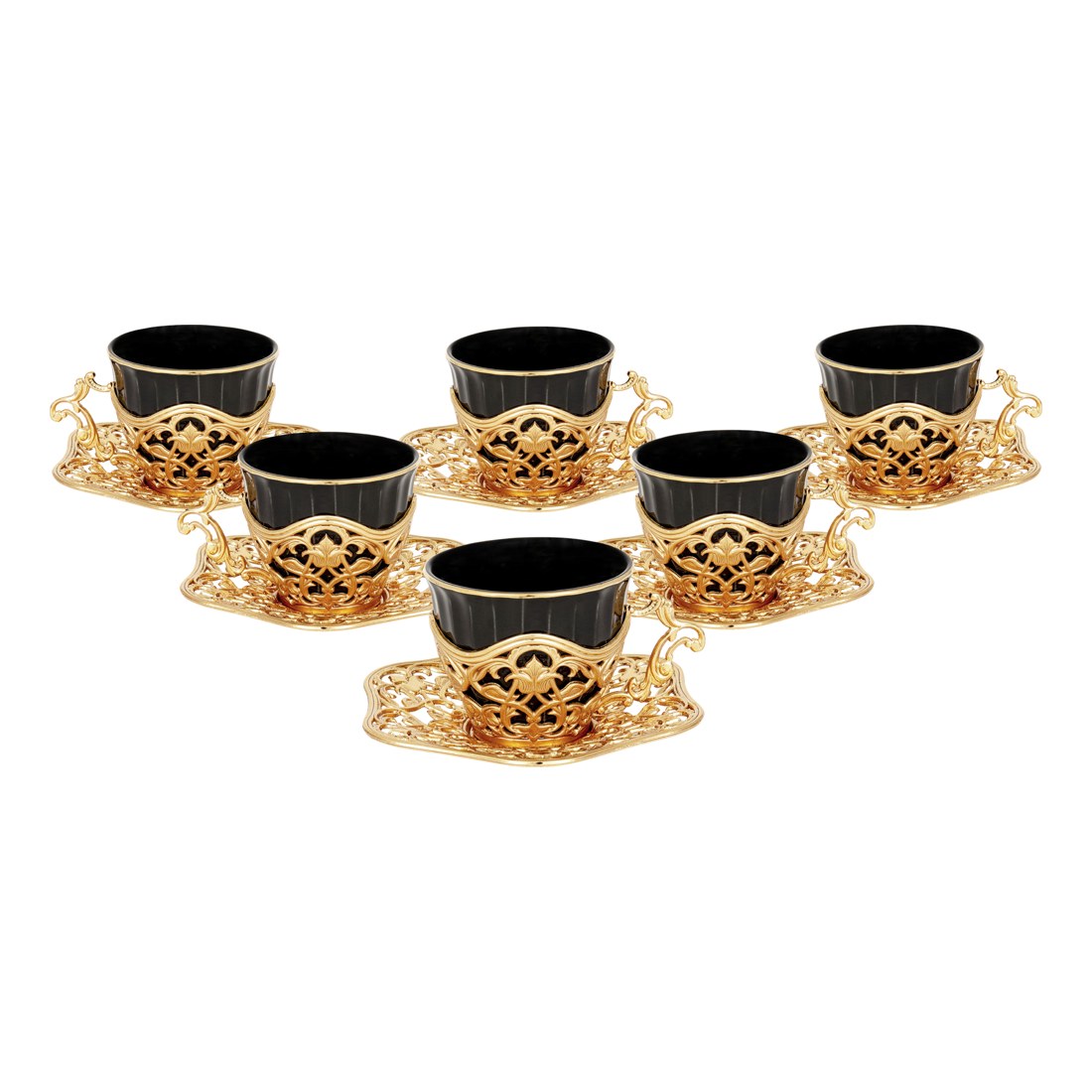 6-Person Presentation Set - Elisa - Black - Gold Tone - Acar catalog image