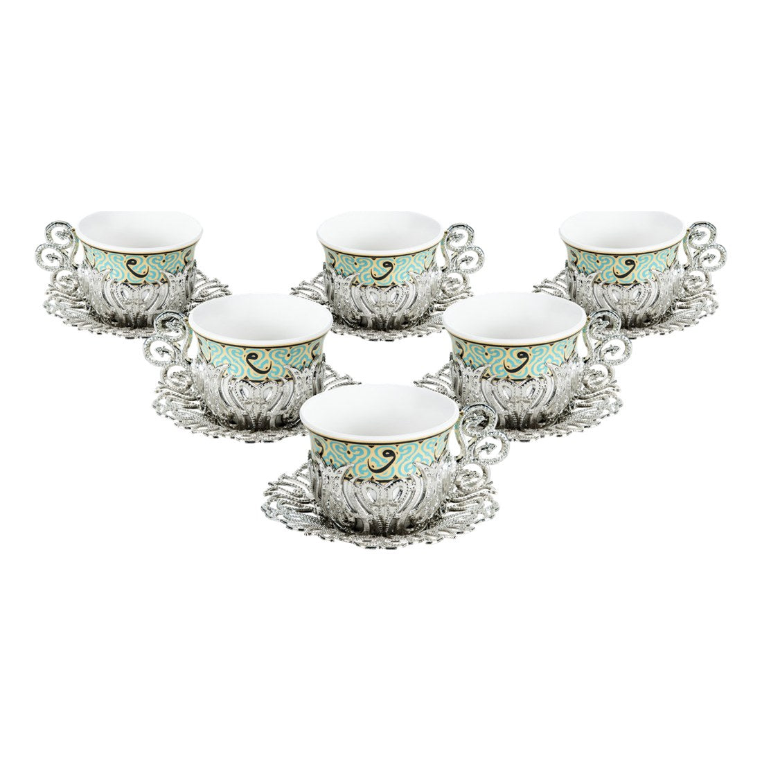 6-Person Coffee Presentation Set Tulip - Pattern 2 - White - Acar catalog image