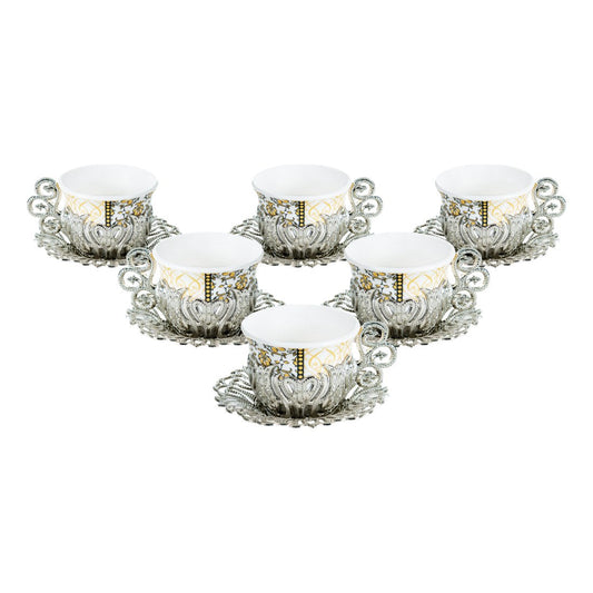 6-Person Coffee Presentation Set Tulip - Pattern 6 - White - Acar catalog image
