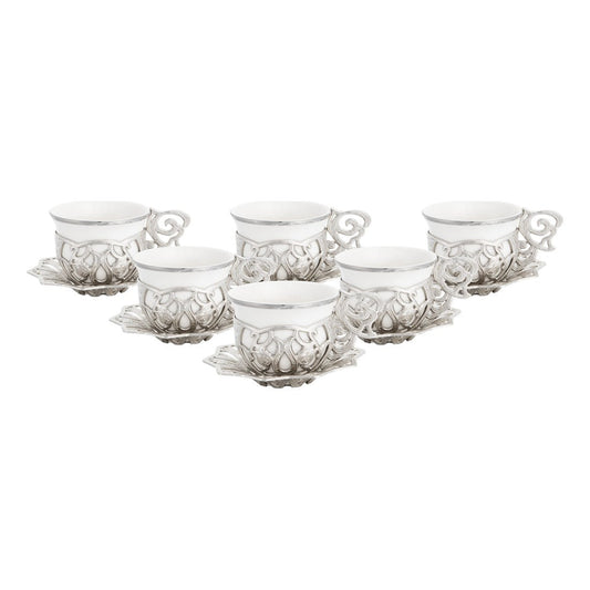 6-Person Coffee Presentation Set - Sultan - Plain - White - Acar catalog image