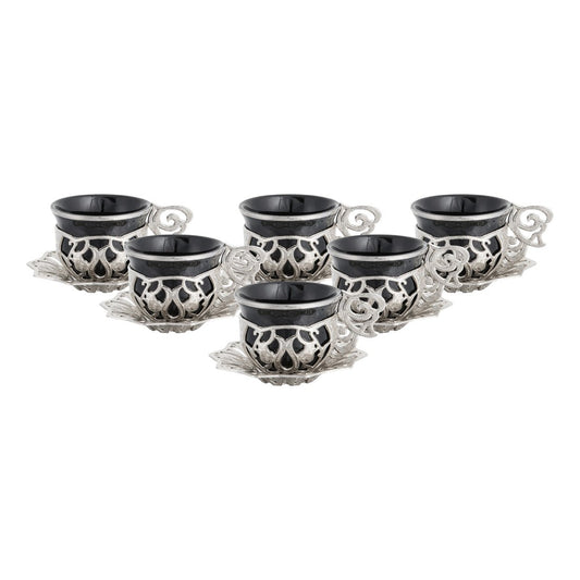 6-Person Coffee Presentation Set - Sultan - Black - White - Acar catalog image