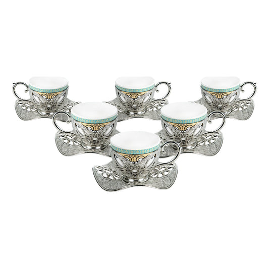 6-Person Presentation Set - Busra Pattern 1 - White - Acar catalog image