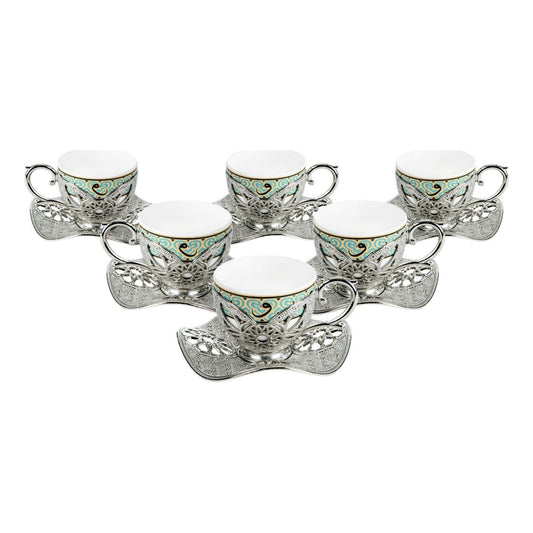 6-Person Presentation Set - Busra Pattern 2 - White - Acar catalog image