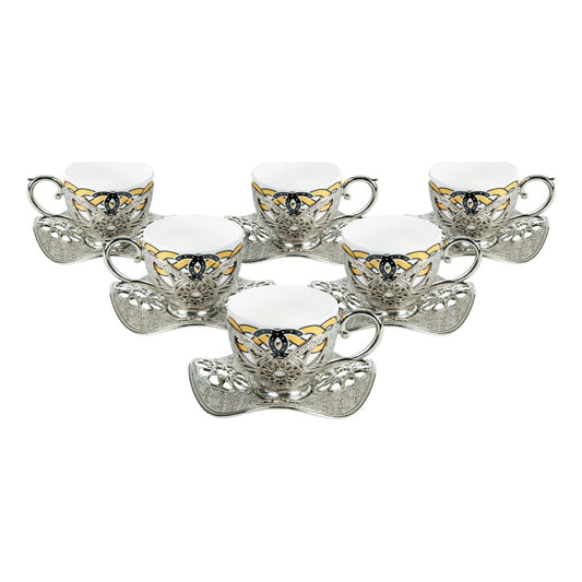 6-Person Presentation Set - Busra Pattern 5 - White - Acar catalog image