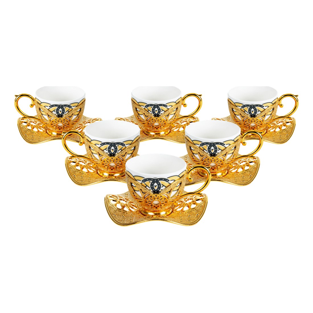 6-Person Presentation Set - Busra Pattern 5 - Gold Tone - Acar catalog image