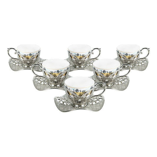 6-Person Presentation Set - Busra Pattern 4 - White - Acar catalog image