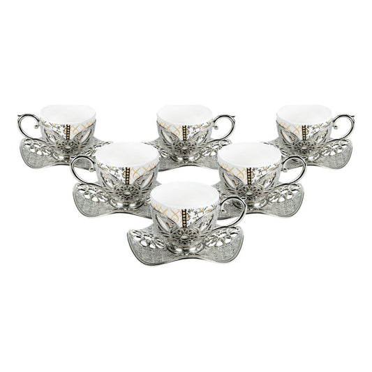 6-Person Presentation Set - Busra Pattern 6 - White - Acar catalog image