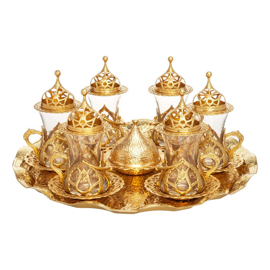 Tea Set With Gruplar - Gold Tone - With Tray - Acar catalog image