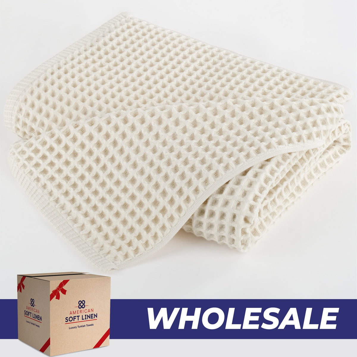 American Soft Linen 100% Cotton Waffle Bath Towels Wholesale – 26 Case