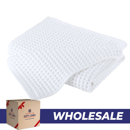 American Soft Linen 100% Cotton Waffle Bath Towels Wholesale – 26 Case