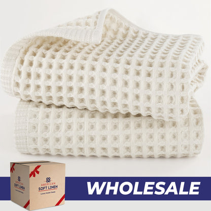 American Soft Linen 100% Cotton Waffle Hand Towels Set Wholesale – 60 Case